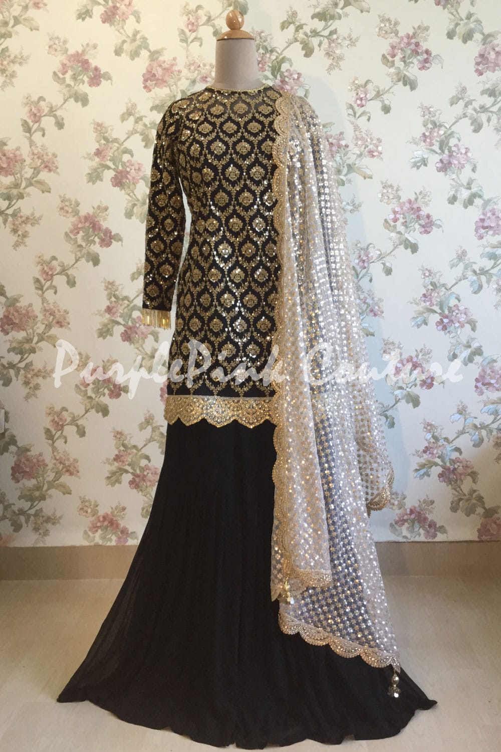 Buy Black Sharara Suit Indian Designer Sharara Kameez Suit Indian Wedding  Wear Ready to Wear Indian Traditional Bridal Dress Partywear, RR-10029  Online in India - Etsy