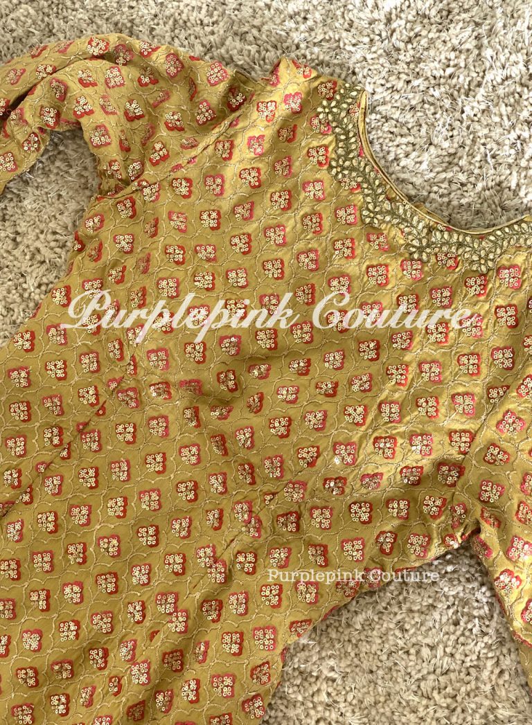 Silk Base Mustard Heavy Embroidered Suit
